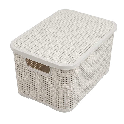 Rattan Effect Cream Home Office Laundry Storage Baskets