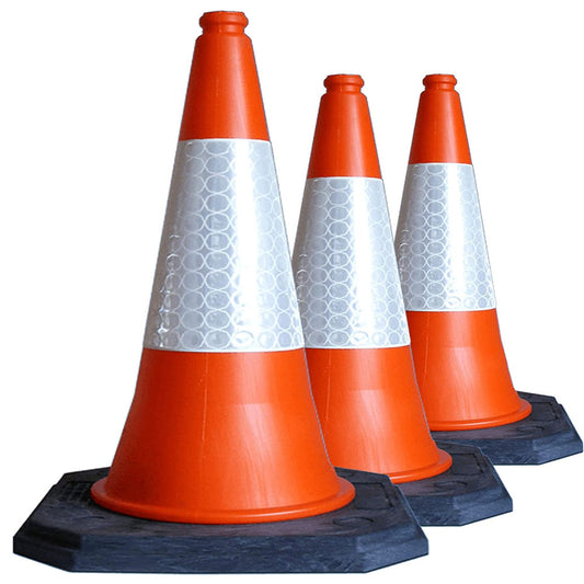 Large 75cm Self Weighted High Visibility Heavy Duty Reflective Orange Indoor Outdoor Traffic Cones