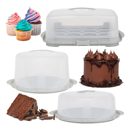 Clear Plastic Storage Containers With Handles & Lids For Cakes Cupcakes & Desserts