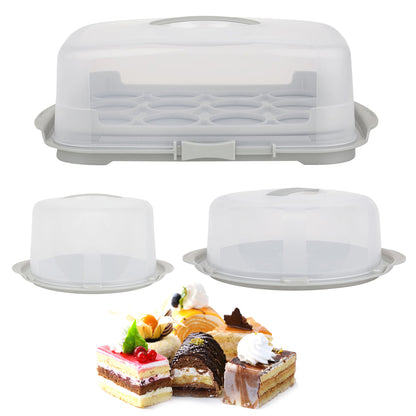 Clear Plastic Storage Containers With Handles & Lids For Cakes Cupcakes & Desserts