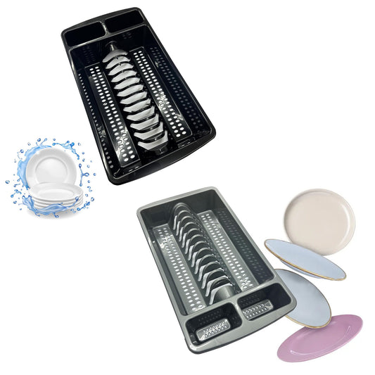 Stylish Black Or Silver High Grade Dish Drainer Rack Ideal For Drying Plates