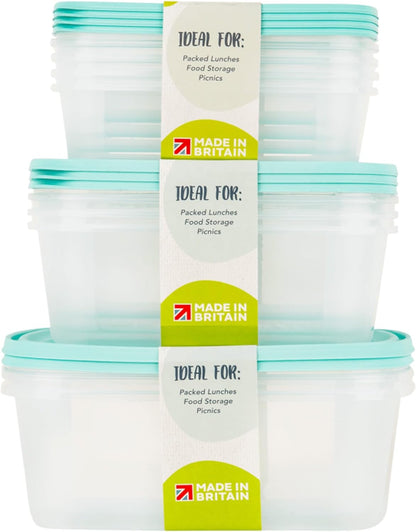 Microwave & Freezer Safe Reusable Plastic Food Storage Container Boxes Complete With Airtight Lids