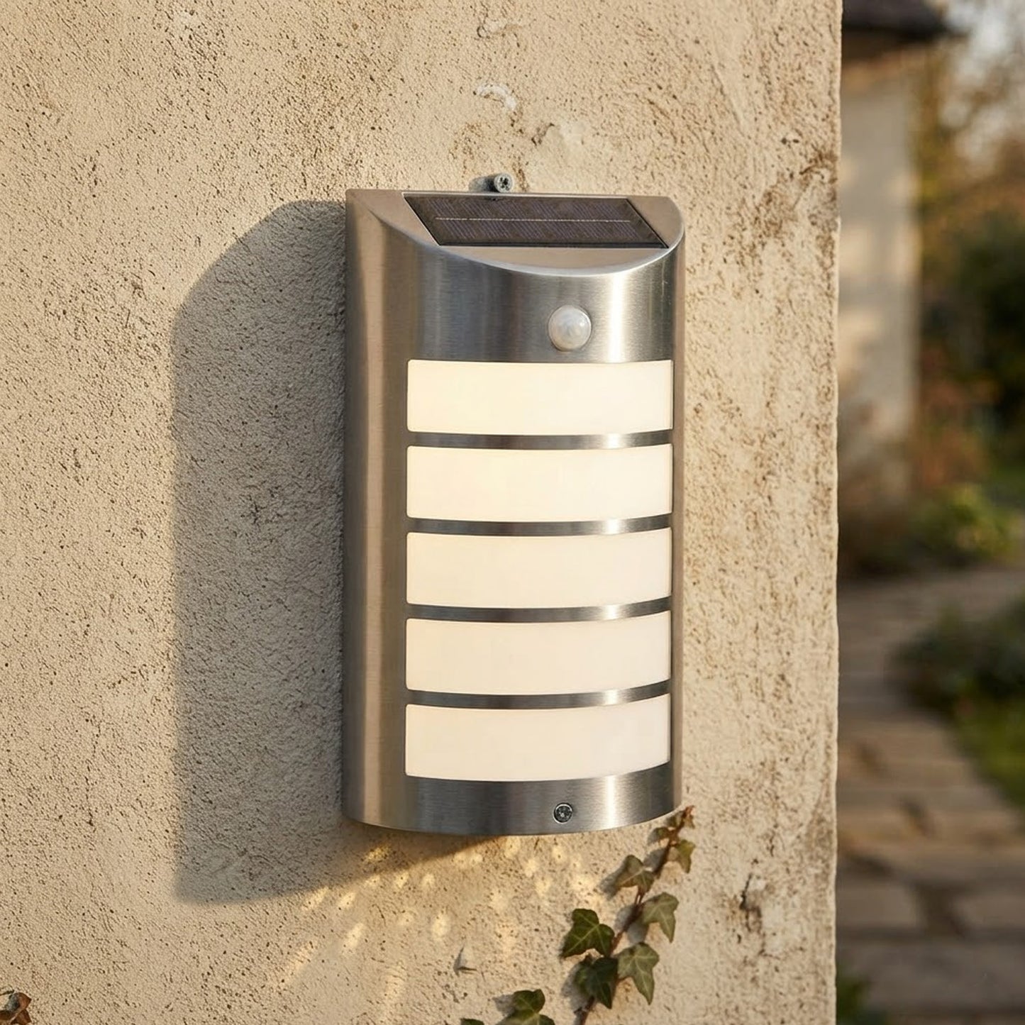 Solar PIR Motion Sensor Wall Light – Warm White LED, 3m Detection, 120° Angle, Auto On/Off