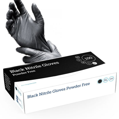 Black Nitrile Powder-Free Puncture Resistant Gloves Perfect For Medical & Mechanical Use