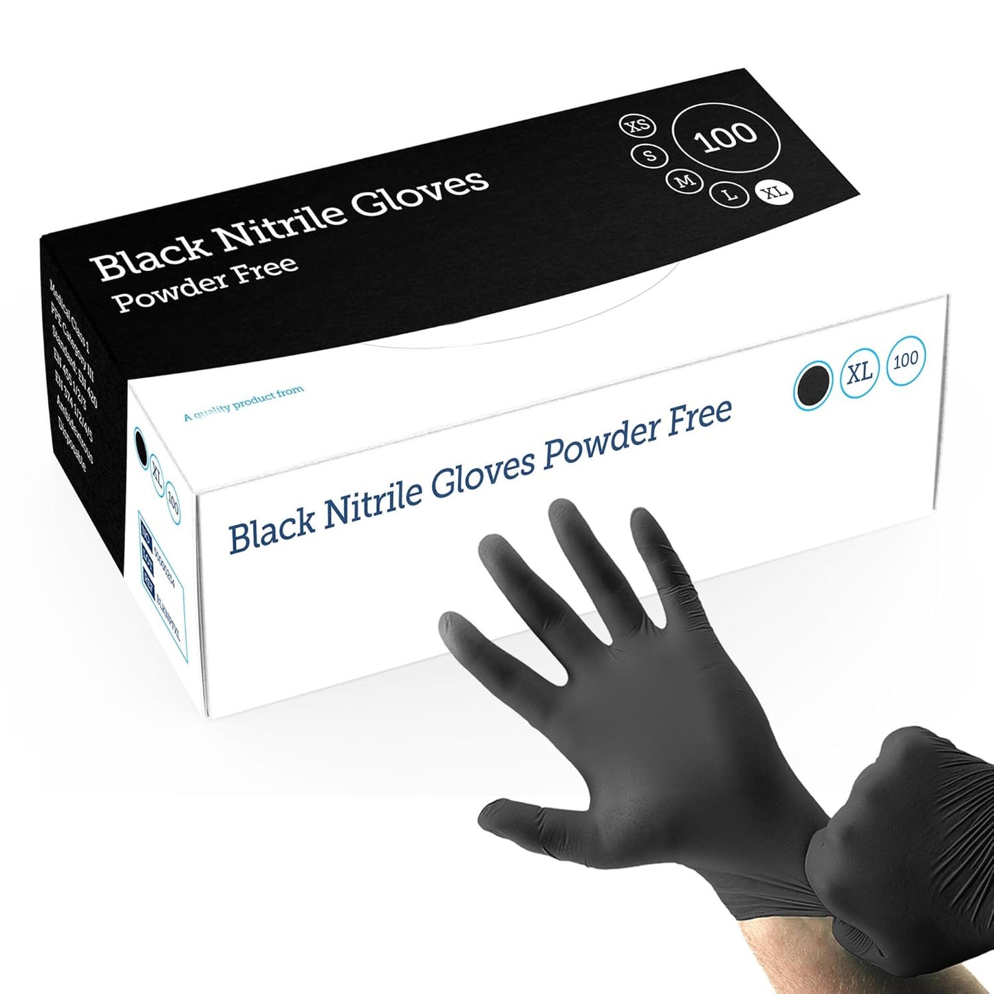Black Nitrile Powder-Free Puncture Resistant Gloves Perfect For Medical & Mechanical Use