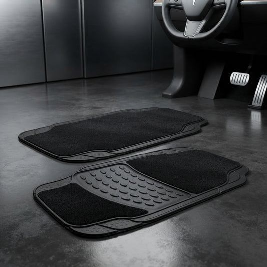 4 Piece Heavy Duty Rubber Car Mat Set Universal Front Rear Floor Liners