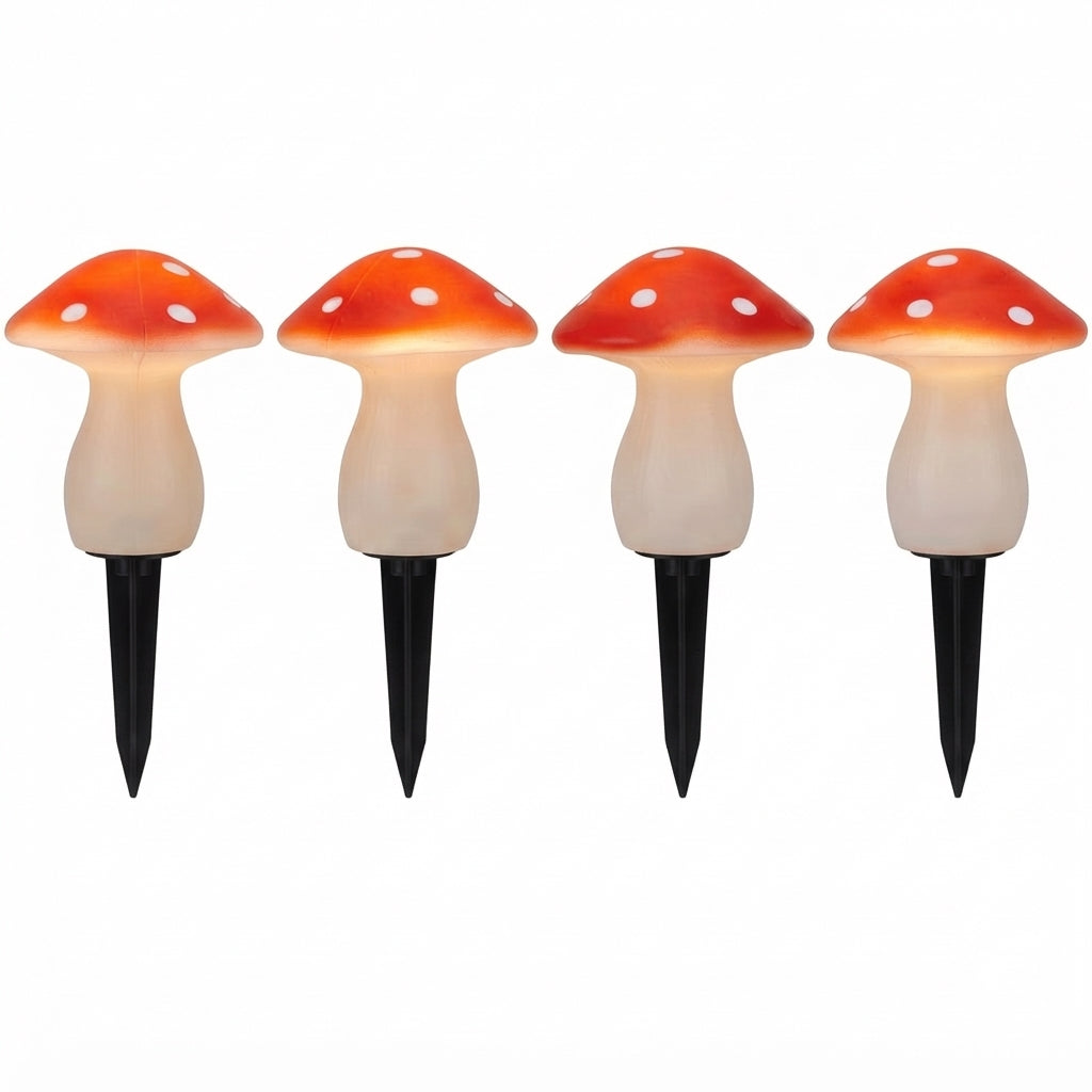 Polka Dot Solar Mushroom Garden Lights Colourful LED Outdoor Stake Lights