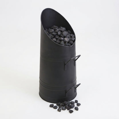 22 Inch Coal Hod Scuttle Heavy Duty Steel Fireplace Fuel Bucket