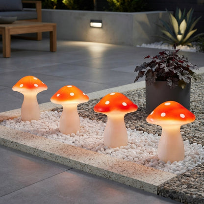 Polka Dot Solar Mushroom Garden Lights Colourful LED Outdoor Stake Lights
