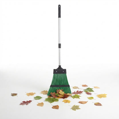 Telescopic Plastic Garden Broom Rake Dual Purpose Lawn Sweeper