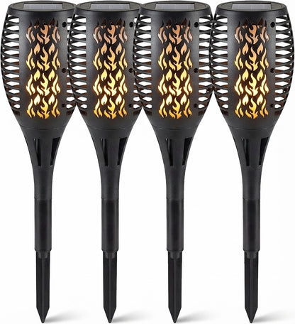 Solar Realistic Flaming Effect Garden Torch Lights Waterproof LED