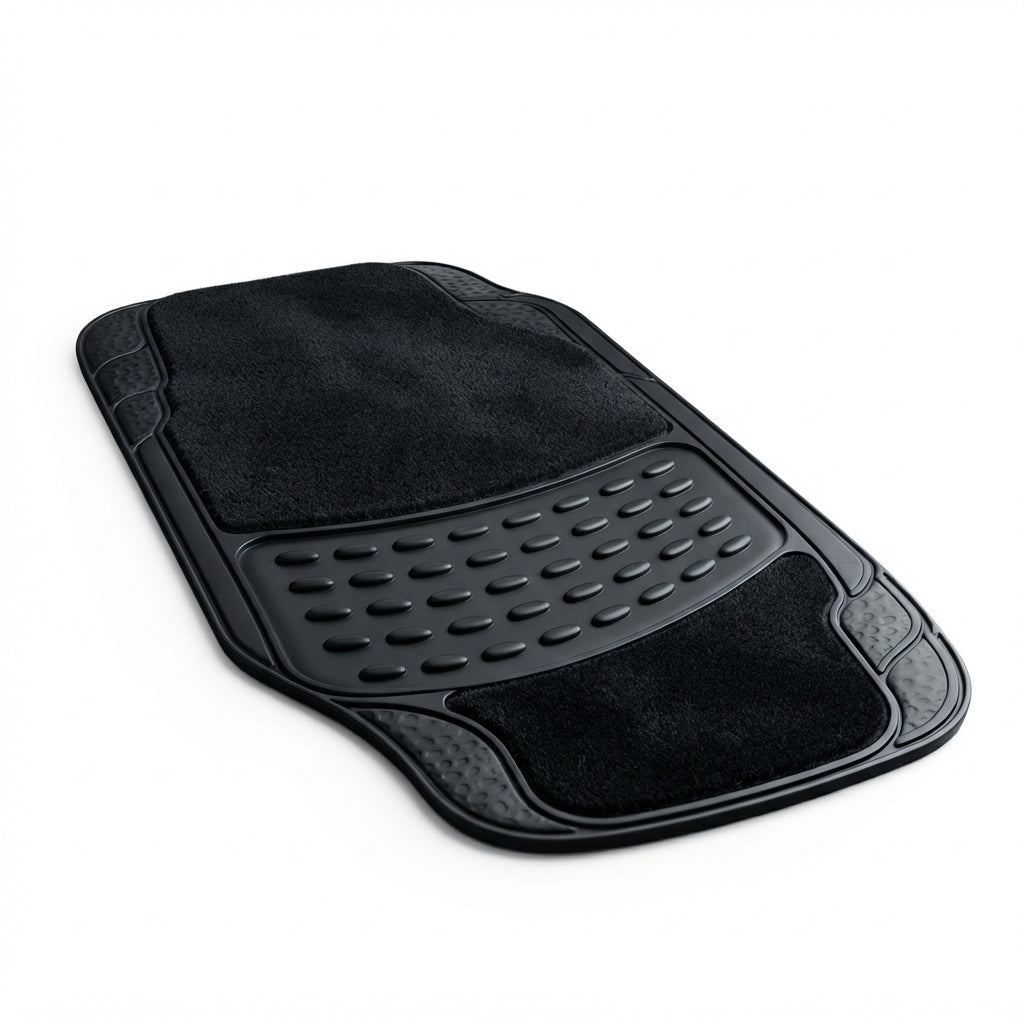 4 Piece Heavy Duty Rubber Car Mat Set Universal Front Rear Floor Liners