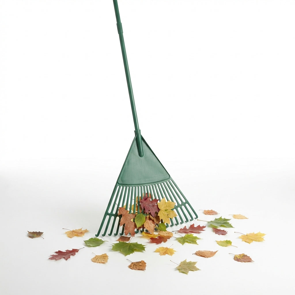 Telescopic Plastic Garden Leaf Rake Lawn Cleaning Tool 20 Tooth Tines