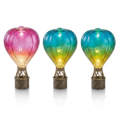 Solar Hot Air Balloon Garden Lights 10 Cool White LED String Lights