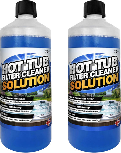 1L Hot Tub Filter Cleaning Solution Removes Grease & Oil Ideal For Spas & Pools