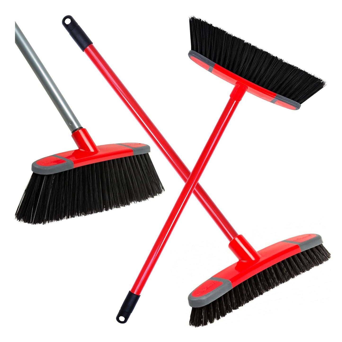 Long Handle Soft, Stiff & Deck Indoor Sweeping Brooms Ideal For Hard Floors