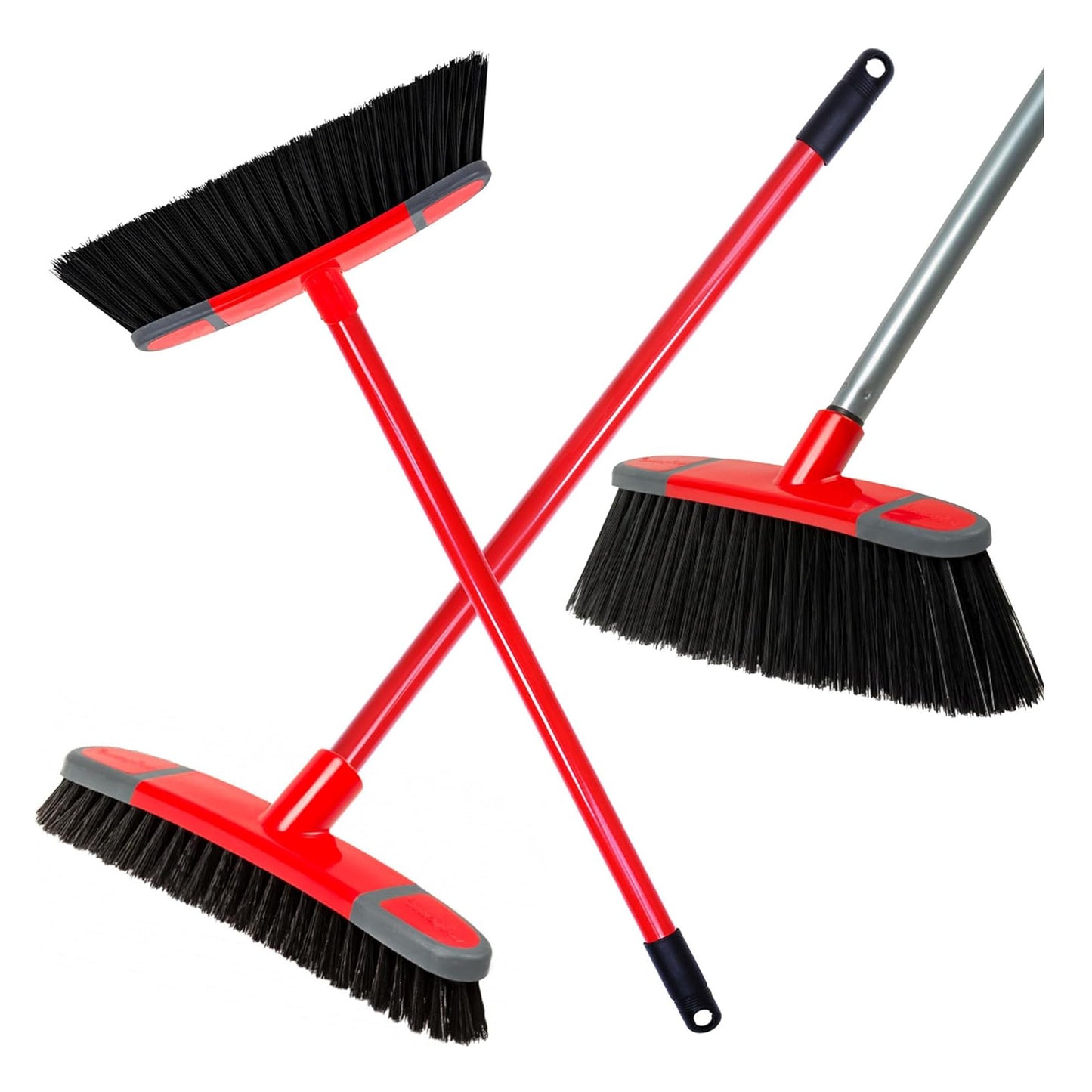 Long Handle Soft, Stiff & Deck Indoor Sweeping Brooms Ideal For Hard Floors