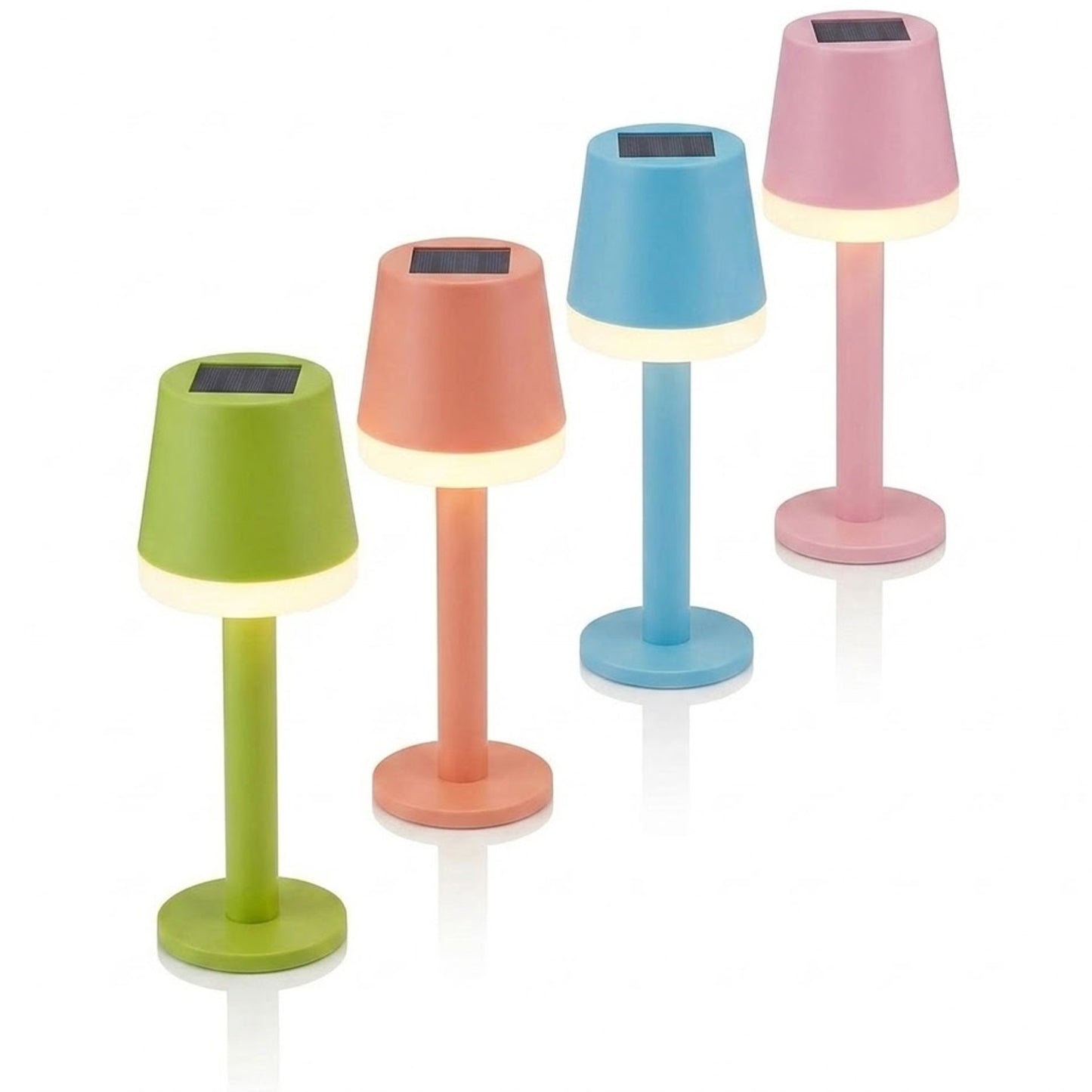Solar Garden Lights 4 Pack Vibrant Modern Outdoor & Indoor Decorative Lamps