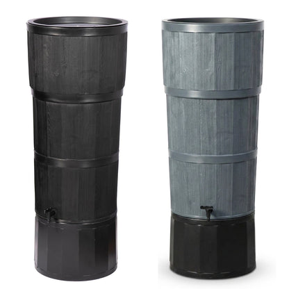 150 Litre Large Oak Wood Premium Water Butt Complete With Stand, Tap, Rain Diverter & Lid