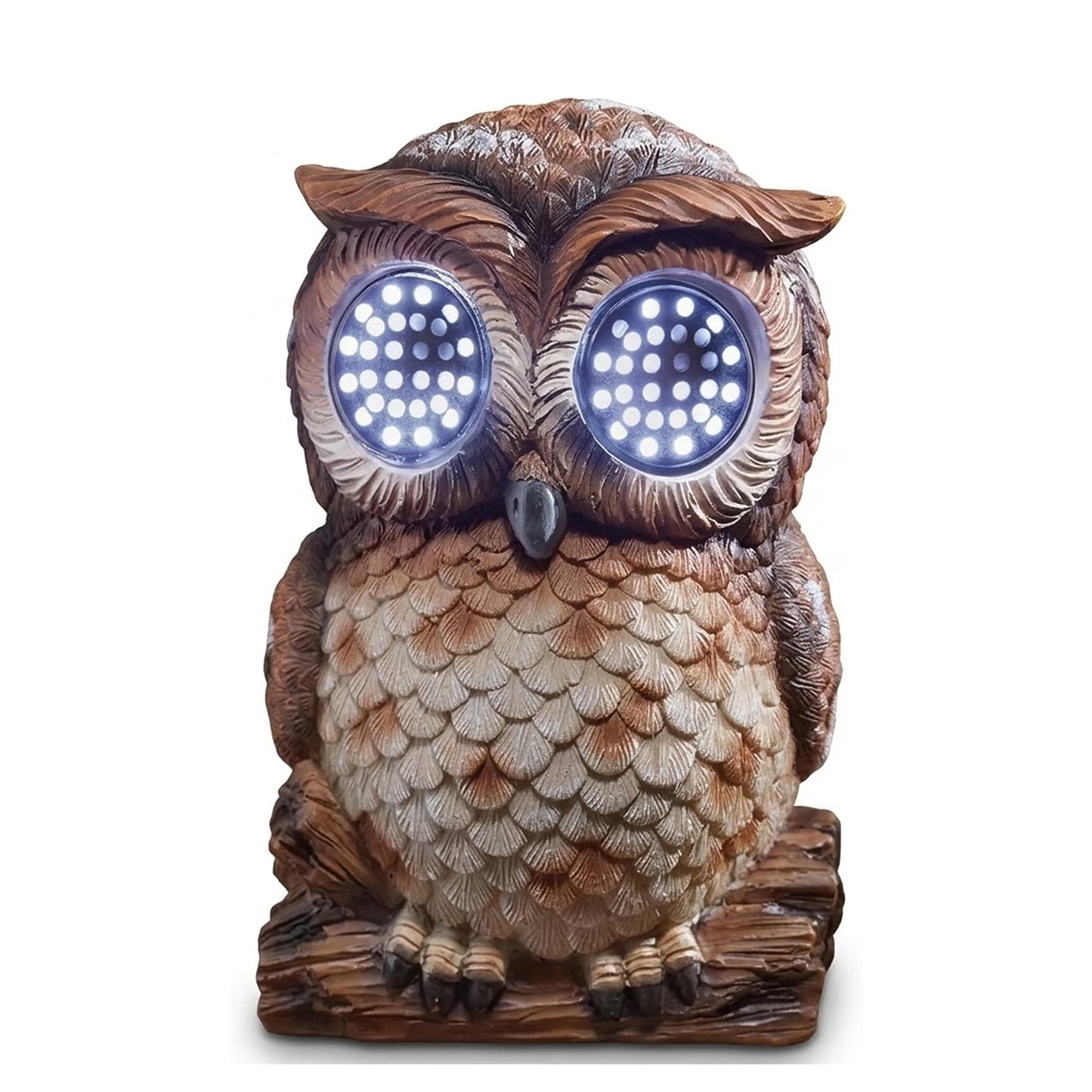 Solar Owl Garden Statue Blinking LED Eyes Wildlife Outdoor Ornament