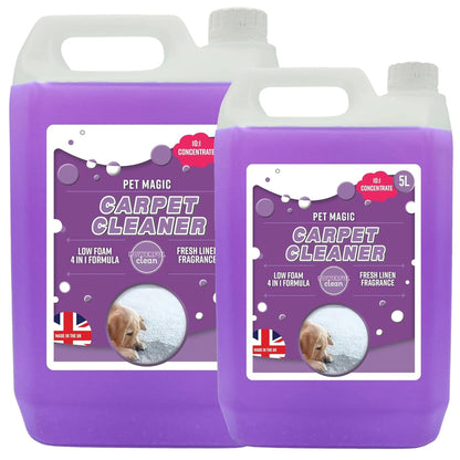 Dog Stain & Odour Remover 5 Litre Pet Carpet Cleaning Shampoo With a Fresh Linen Fragrance