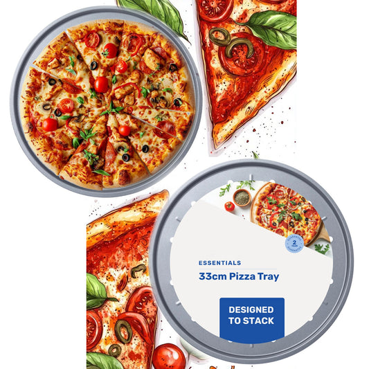 Non-Stick Large 33cm Round Pizza Pan Tray Ideal For Pizzas & Pastries