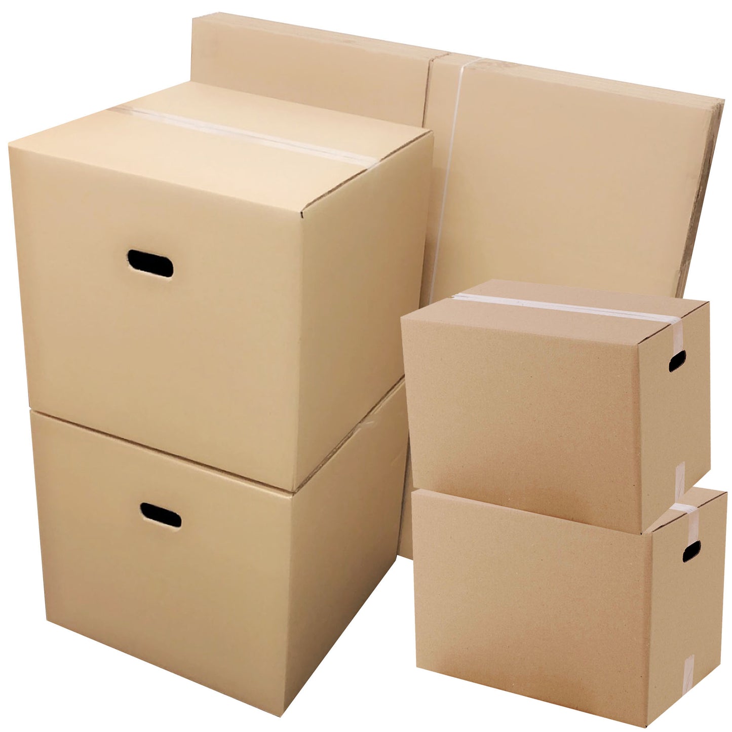 Extra Large & Medium Size Plain House Removal Cardboard Boxes With Carry Handles
