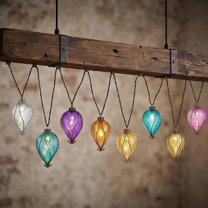 Solar Balloon Rainbow String Lights 10 LED Garden Lights with 4.7m Cable