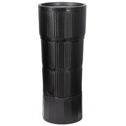 150 Litre Premium Rattan Wicker Effect Water Butt Complete With Stand, Tap, Rain Diverter & Lid