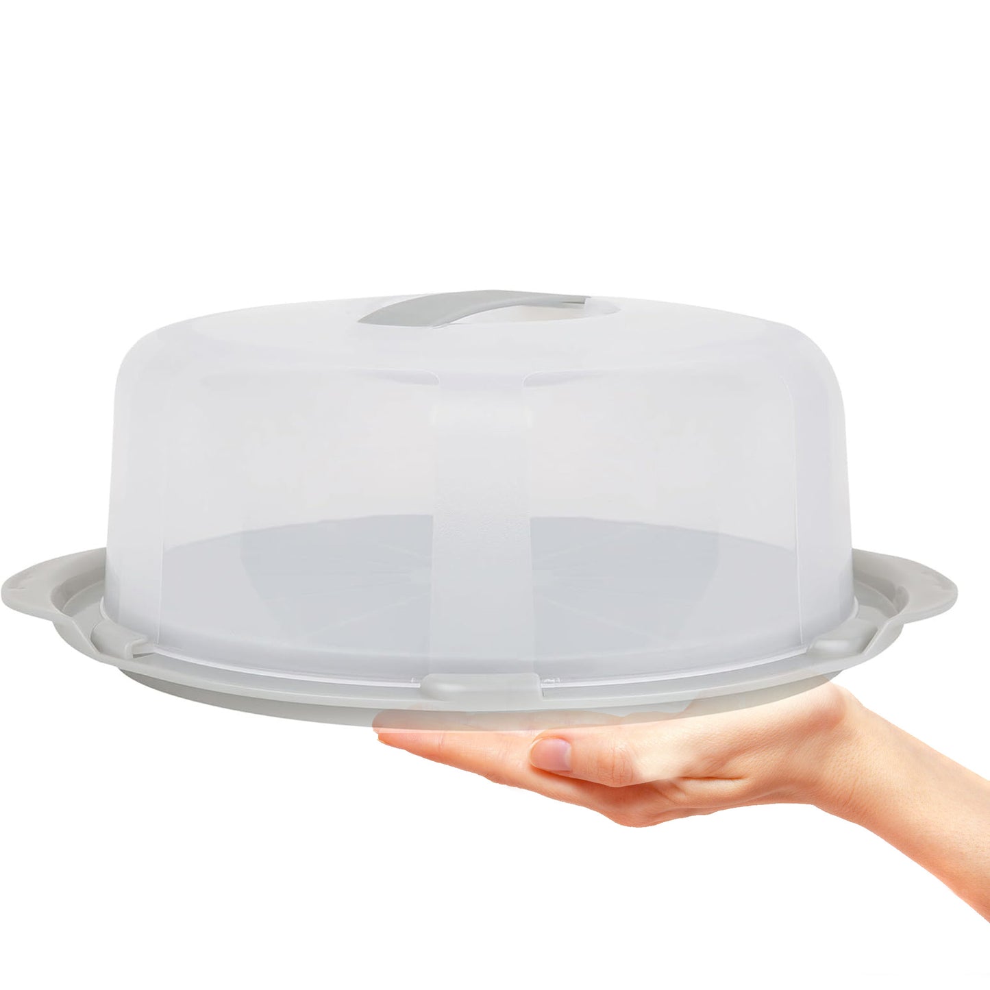 Clear Plastic Round Cake/Pies/Desserts Box Complete With Lid & Carry Handles