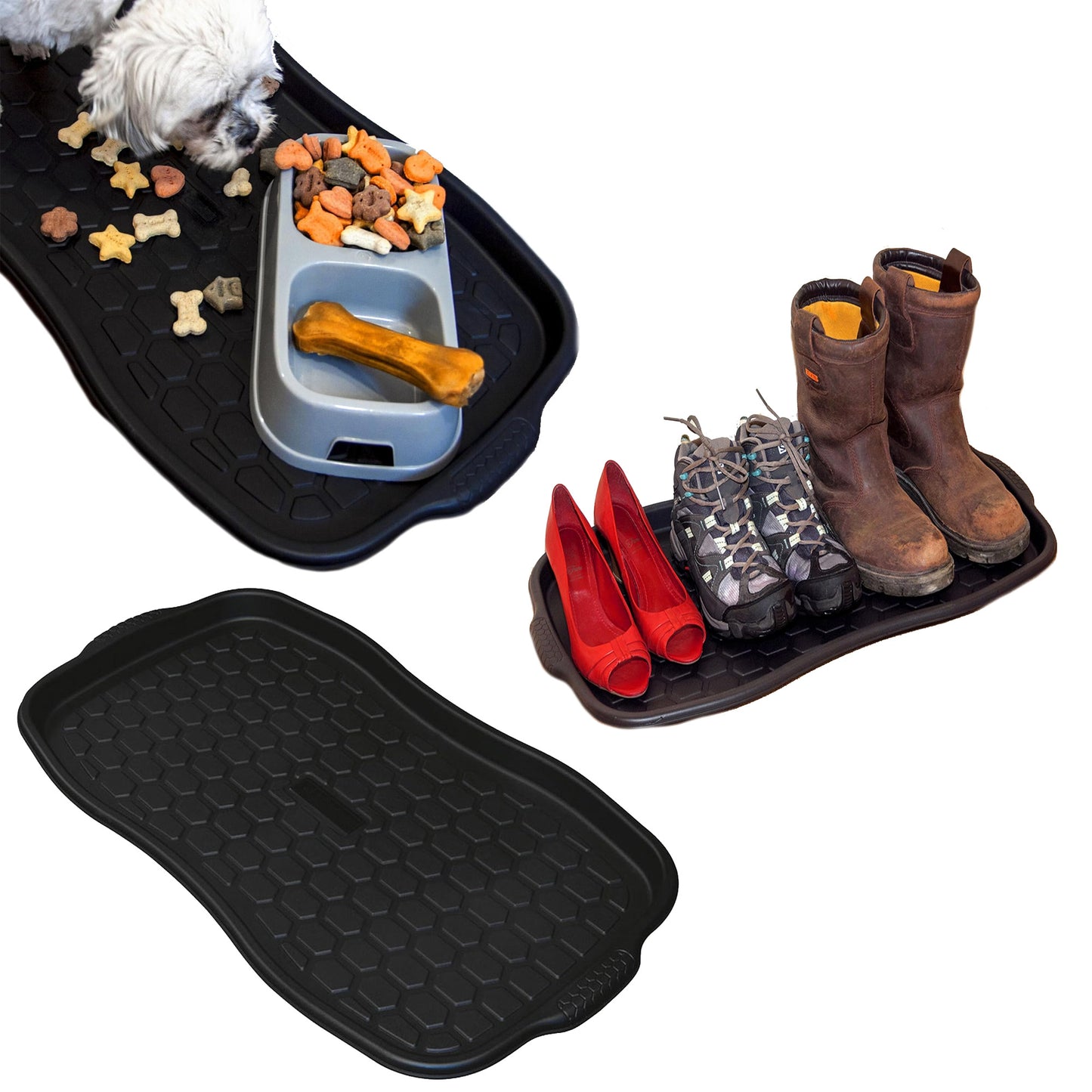 Non-Slip Shoe Organising Black Tray Multipurpose Tray Protects Carpets For Home & Garden