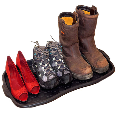 Non-Slip Shoe Organising Black Tray Multipurpose Tray Protects Carpets For Home & Garden