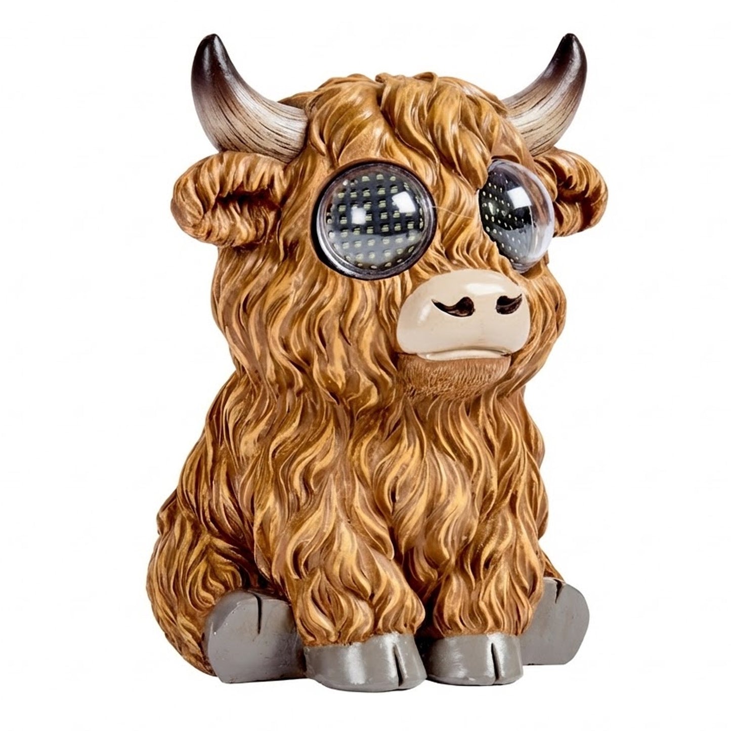 Blinking Solar Highland Cow Garden Ornament Animated LED Outdoor Statue