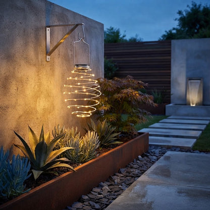 Spiralight Solar Hanging Lanterns Warm White LED Garden Ornament Lights