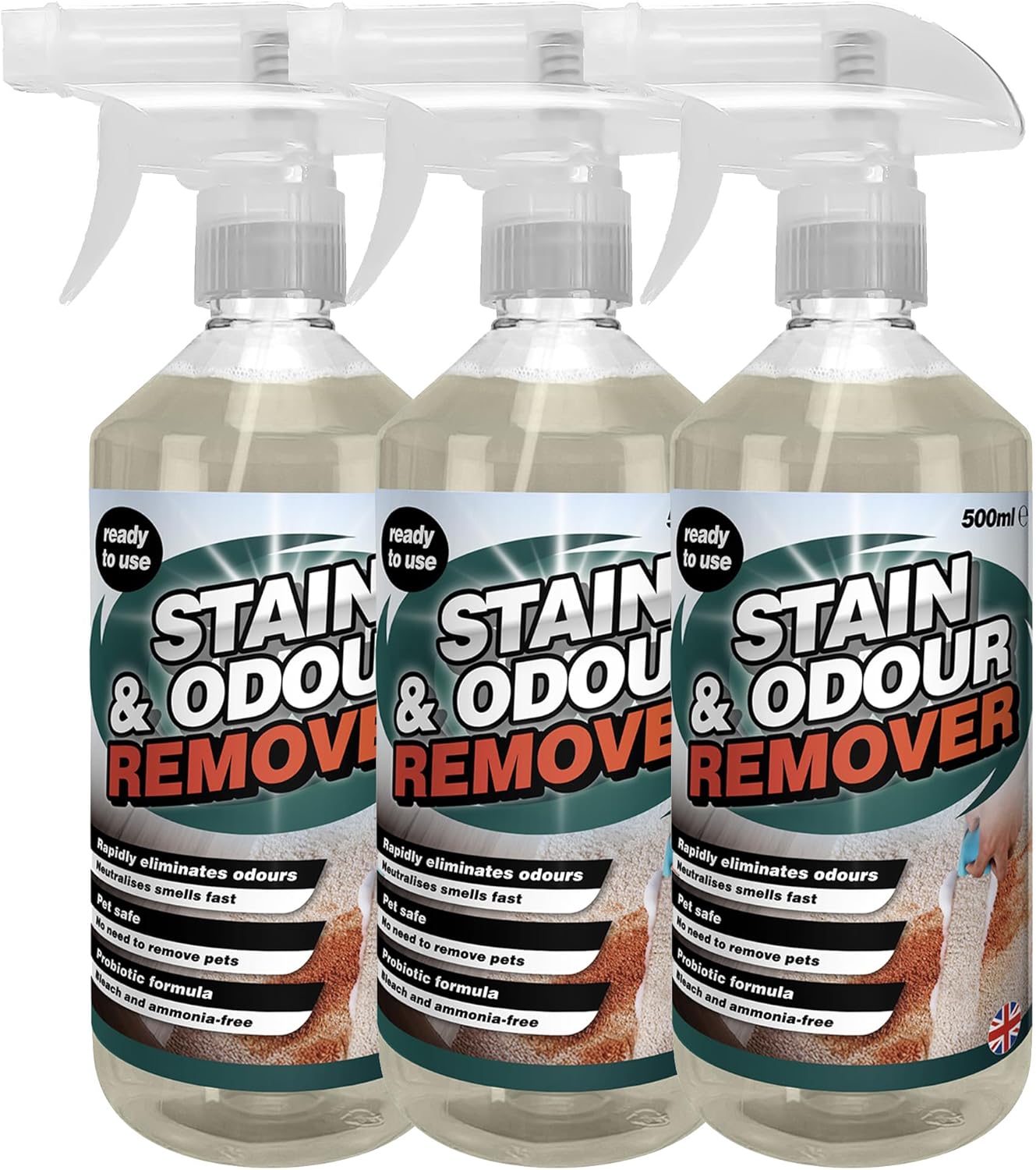 500ml Stain & Odour Remover Rapidly Eliminates Odours Pet Safe Solution