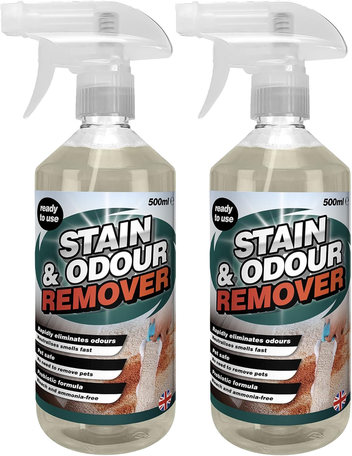 500ml Stain & Odour Remover Rapidly Eliminates Odours Pet Safe Solution