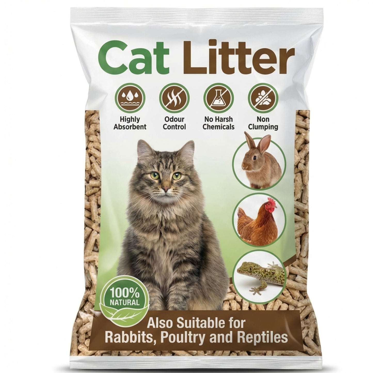 30L Highly Absorbent Cat Litter Odour Controlled Natural Soft Pet Bedding