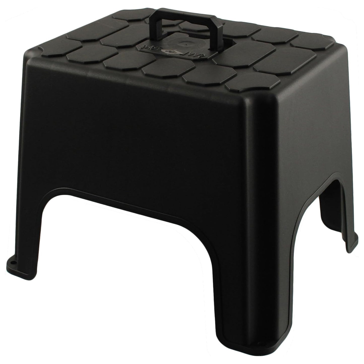 Black Non-Slip Handy Stepping Stool For Home Kitchen & Workplaces With Built In Carry Handle