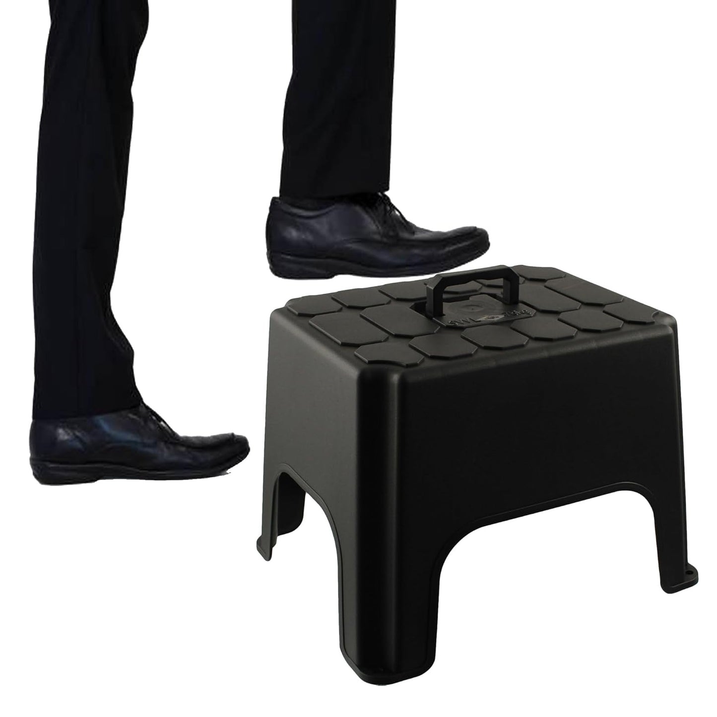 Black Non-Slip Handy Stepping Stool For Home Kitchen & Workplaces With Built In Carry Handle