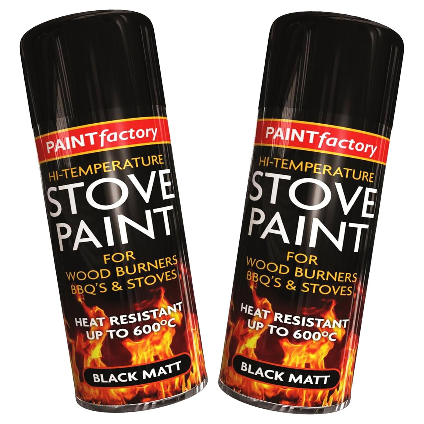 Heat Resistant 400ml Matt Black Spray Paint For Wood Burners, BBQ & Stoves