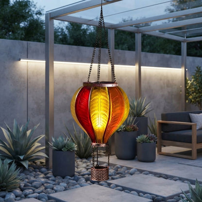 Sunset Flaming Balloon Solar Garden Light Hot Air Balloon Lantern