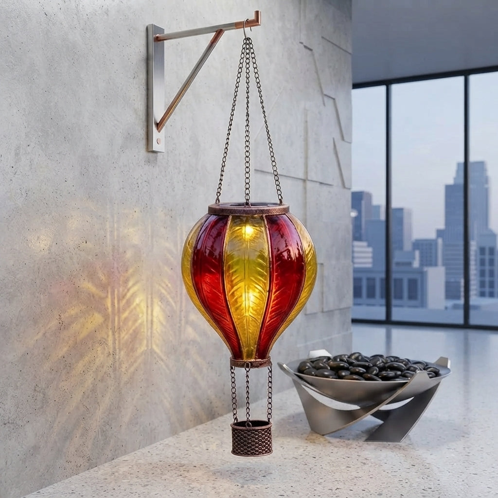 Sunset Flaming Balloon Solar Garden Light Hot Air Balloon Lantern