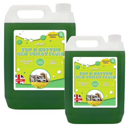 Powerful 5 Litre Top & Bottom Toilet Fluid Cleaner Breaks Down Waste Kills Odours