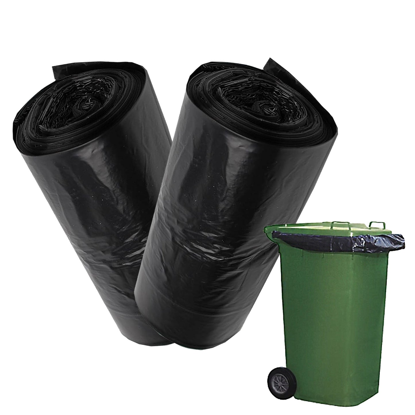 Black Large Capacity 240L Wheelie Refuse Sacks For Outdoor Bins