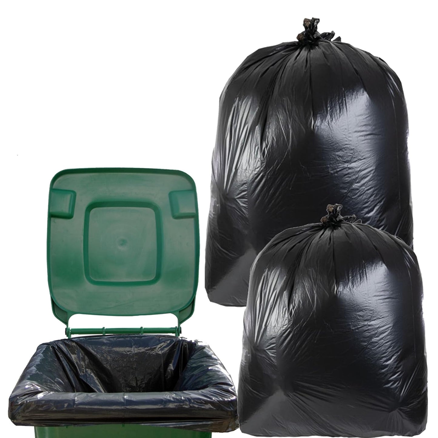 Black Large Capacity 240L Wheelie Refuse Sacks For Outdoor Bins