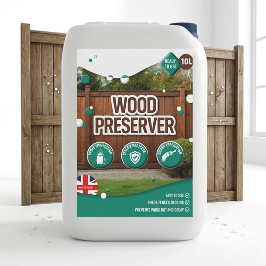 10 Litre Long Lasting Outdoor Wood Preserver & Sealer For Fences, Sheds & Furniture