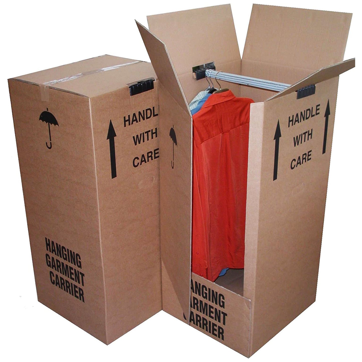 Strong Double Wall Cardboard Wardrobe Boxes With Hanging Rails