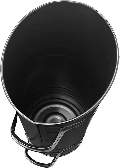 Upright Heavy Duty Angled Top Coal Hod Fireside Bucket Scooper With Two Fitted Handles