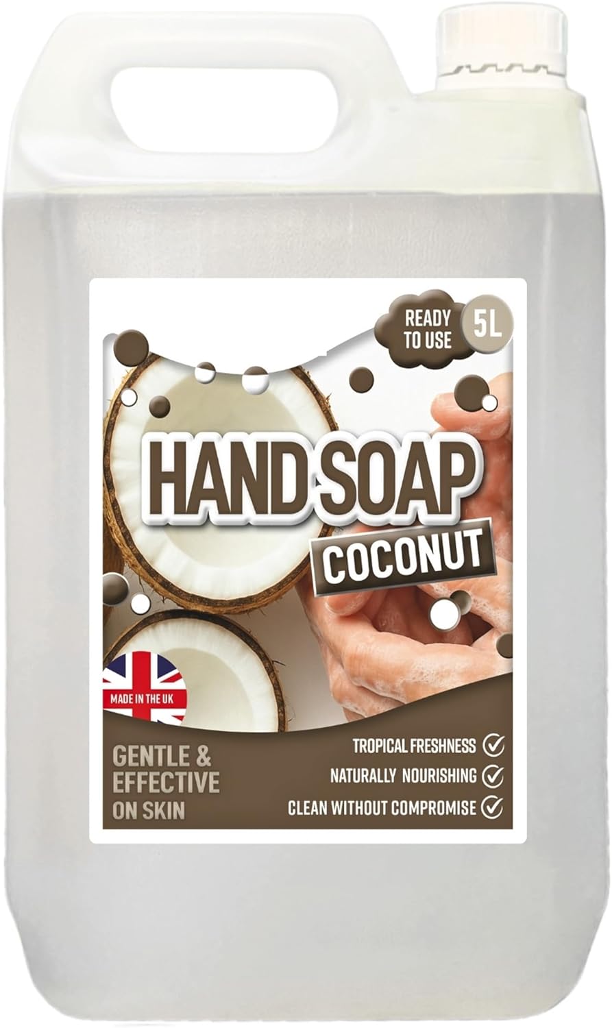 5L Ready To Use Coconut Non-Sticky Hand Soap Hydrates & Softens Hand