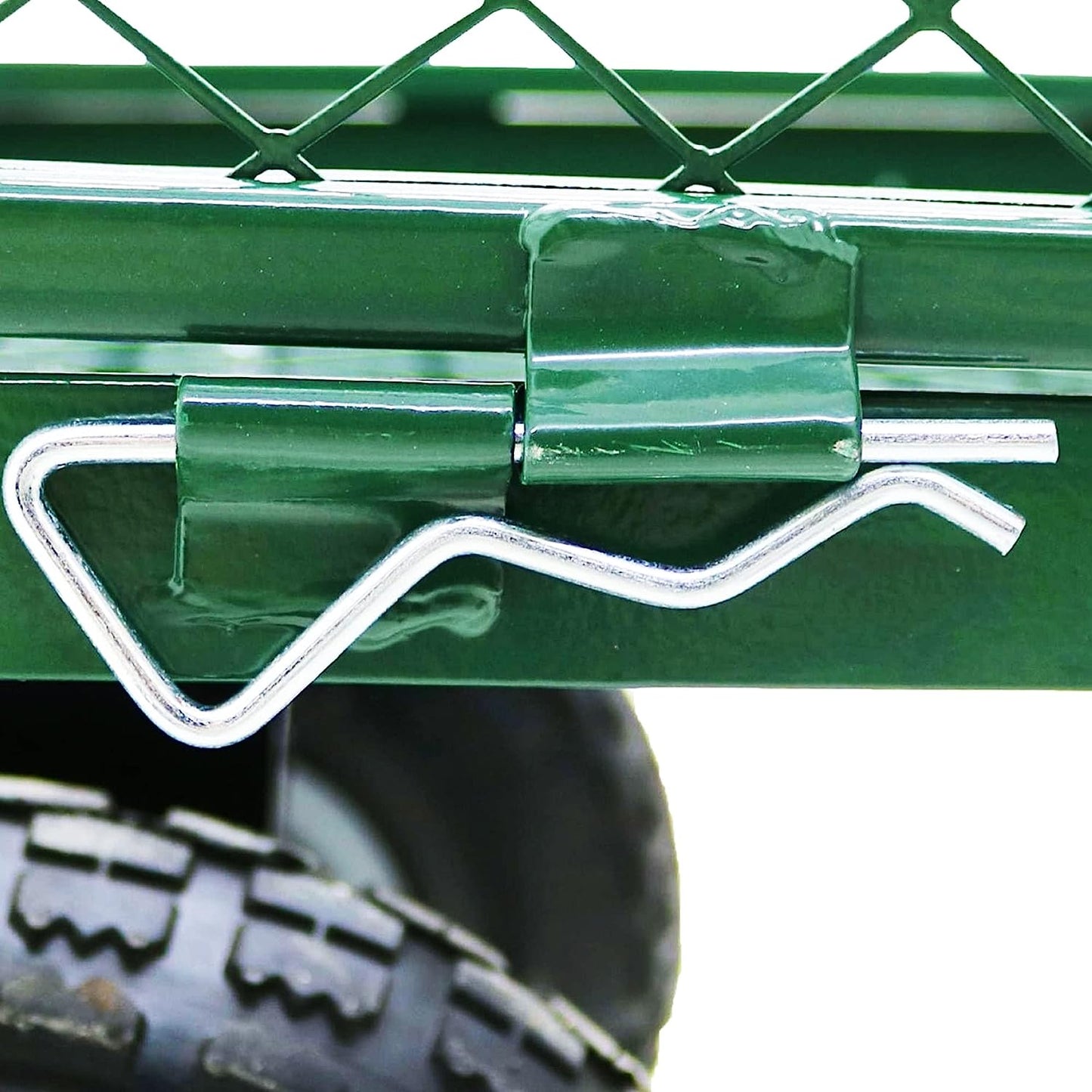 Heavy Duty Metal Outdoor Garden Cart Trolley With Pneumatic Tyres, Mesh Panels & Steel Frame